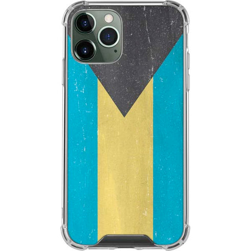 Bahamas Flag Distressed iPhone 12 Pro Clear Case
